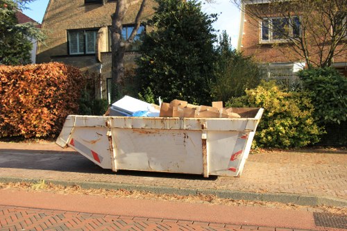 Large skip parked for a house renovation collection
